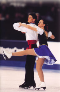 Sheri competing with her cousin Danny Moir - 1999 Canadian Novice Ice Dance Champions